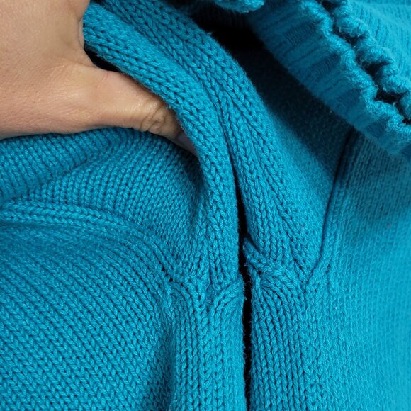 Vintage Blue 100% Cotton Collared Pocket Retro Knitted Short Sleeve Sweater Sz M - Picture 6 of 12